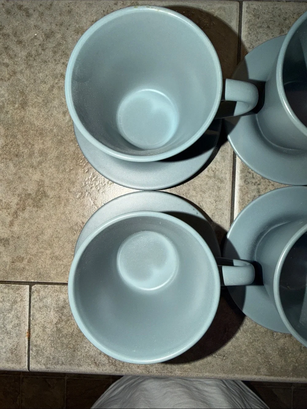 Discontinued IKEA DINERA Matte Grey-Blue Cup & Saucer Set of 6 - Picture 7 of 8